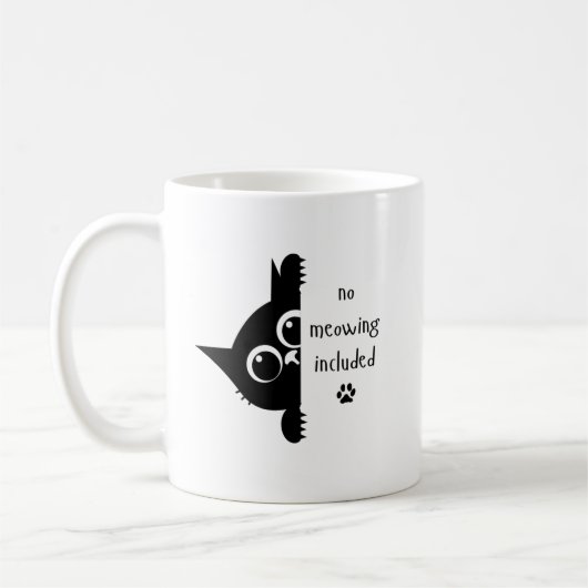 No Meowing Included Cat Coffee Mug Koffiemok (Links)