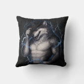 No More Mr Nice Guy Funny Alpha Wolf Meme Brainrot Kussen (Achterkant)