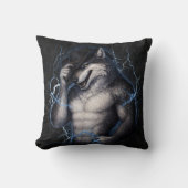 No More Mr Nice Guy Funny Alpha Wolf Meme Brainrot Kussen (Voorkant)