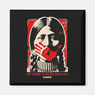 No-More Stolen Sister Red Hand MMIW Awareness Amer Magneet
