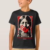 No-More Stolen Sister Red Hand MMIW Awareness Amer T-shirt (Voorkant)