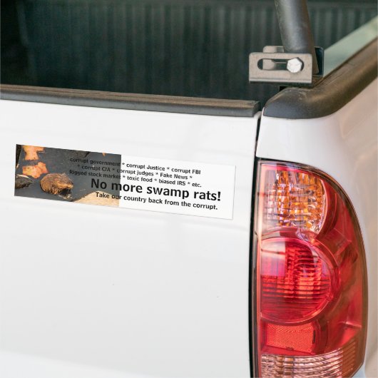 No more swamp rates bumpersticker (Op Truck)
