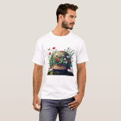 No More War: Peace Helmet Floral Design  T-shirt (Voorkant volledig)