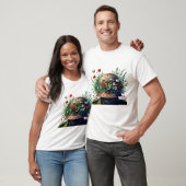 No More War: Peace Helmet Floral Design  T-shirt (Unisex)