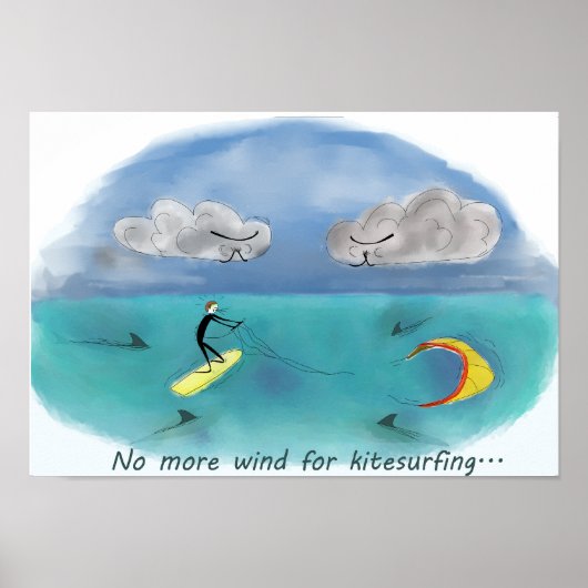 No more wind for kitesurfing poster (Voorkant)