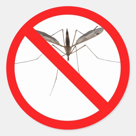 No Mosquitos Ronde Sticker (Voorkant)