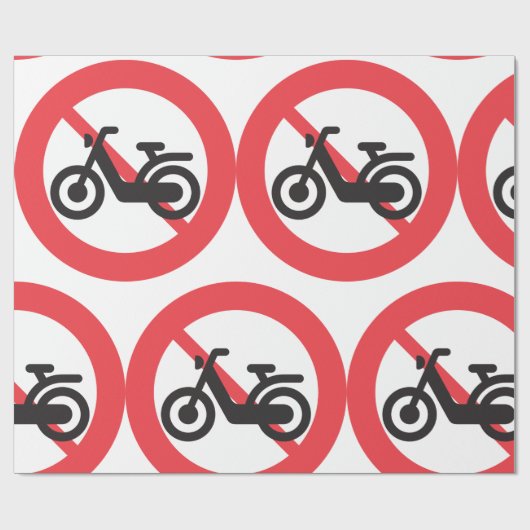 No Motorbikes Road Sign Cadeaupapier (Vlak)