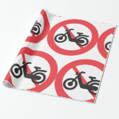 No Motorbikes Road Sign Cadeaupapier (Uitgerold)