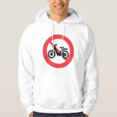 No Motorbikes Road Sign Hoodie (Voorkant)