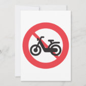 No Motorbikes Road Sign Kaart (Voorkant)