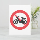 No Motorbikes Road Sign Kaart (Staand voorkant)