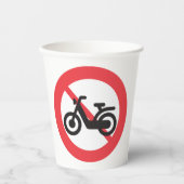 No Motorbikes Road Sign Papieren Bekers (Voorkant)