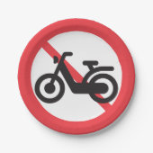 No Motorbikes Road Sign Papieren Bordje (Voorkant)