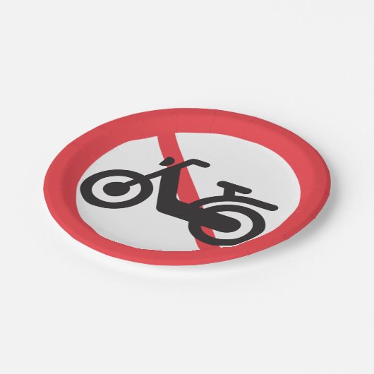 No Motorbikes Road Sign Papieren Bordje (Gekanteld)