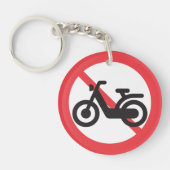No Motorbikes Road Sign Sleutelhanger (Voorkant)