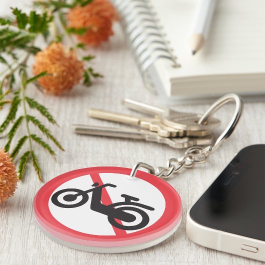 No Motorbikes Road Sign Sleutelhanger