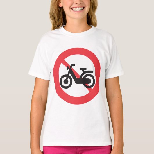 No Motorbikes Road Sign T-shirt (Voorkant)