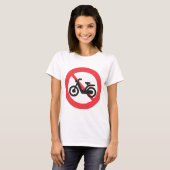 No Motorbikes Road Sign T-shirt (Voorkant volledig)
