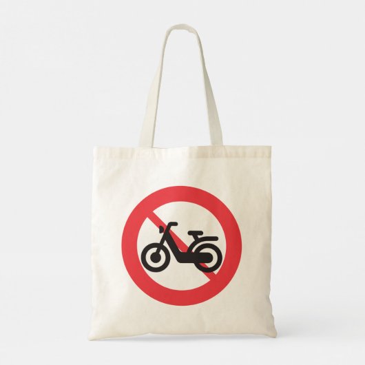No Motorbikes Road Sign Tote Bag (Achterkant)