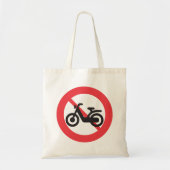 No Motorbikes Road Sign Tote Bag (Voorkant)