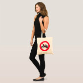 No Motorbikes Road Sign Tote Bag