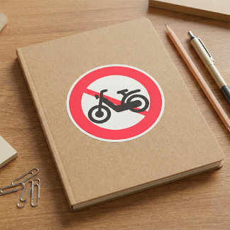 No Motorbikes Road Sign Vierkante Sticker