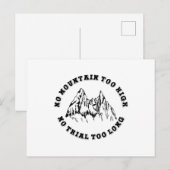 No mountain too high, no trail too long briefkaart (Voorkant / Achterkant)