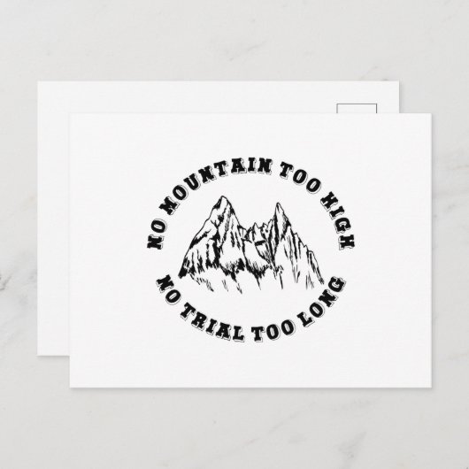 No mountain too high, no trail too long briefkaart (Voorkant / Achterkant)