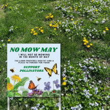 NO Mow Mogen Gazon Teken / Ondersteun bestuivers