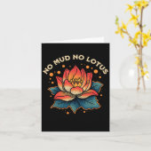 No Mud No Lotus Zen Boeddhistisch Quote Kaart (Gele Bloem)