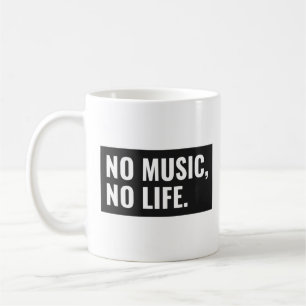 No Music No Life Mok – Zwart & Witte Muziek Liefhe
