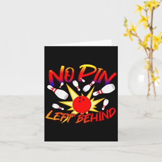 No N Left Behind Funny Bowing Tenns Bowler Bowling Kaart (Gele Bloem)