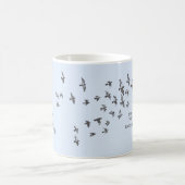 "No net ensnares me" + vogeltjes (zwart op bord bl Koffiemok (Center)