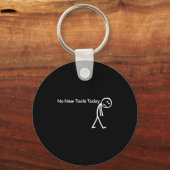 No New Tools Today Sad Stick Figure Woodworker Cow Sleutelhanger (Voorkant)