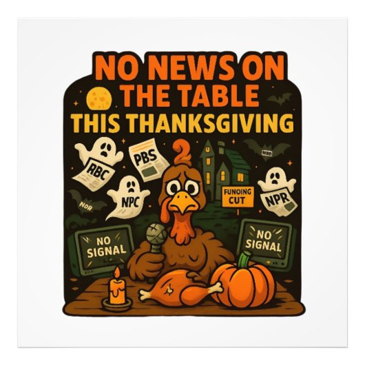 No News on the Table This Thanksgiving Foto Afdruk (Voorkant)
