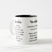 "No niin" gezegde Tweekleurige Koffiemok (Voorkant links)