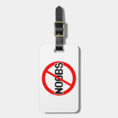 NO NOOBS - geek/hacker/pc/code aap Bagagelabel (Voorkant verticaal)