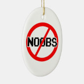 NO NOOBS - geek/hacker/pc/code aap Keramisch Ornament (Rechts)