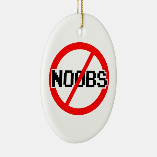 NO NOOBS - geek/hacker/pc/code aap Keramisch Ornament (Rechts)