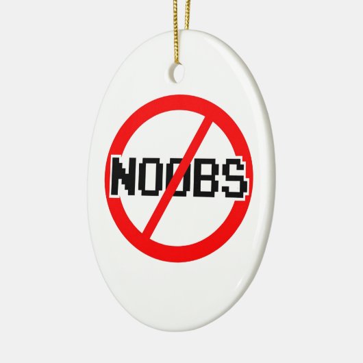 NO NOOBS - geek/hacker/pc/code aap Keramisch Ornament (Links)