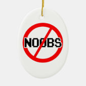 NO NOOBS - geek/hacker/pc/code aap Keramisch Ornament (Voorkant)