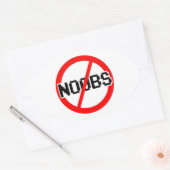 NO NOOBS - geek/hacker/pc/code aap Ovale Sticker (Envelop)