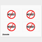 NO NOOBS - geek/hacker/pc/code aap Rechthoekige Sticker (Vel)