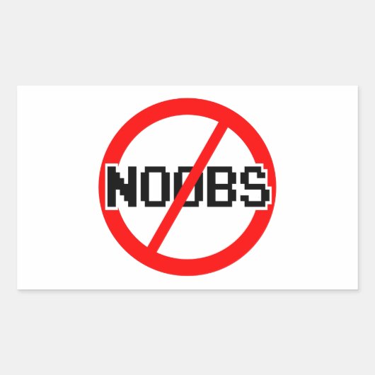 NO NOOBS - geek/hacker/pc/code aap Rechthoekige Sticker (Voorkant)