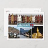 NO Noorwegen - Bergen - Briefkaart (Voorkant / Achterkant)
