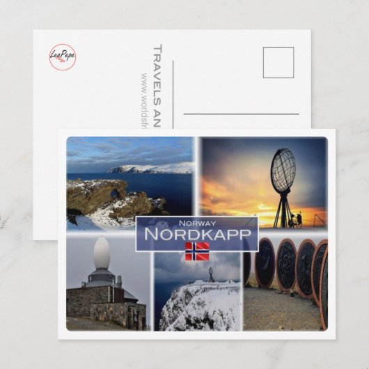 NO Noorwegen - Nordkapp - North Cape - Briefkaart (Voorkant / Achterkant)