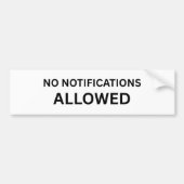 No Notifications Allowed Minimalist Technical Bumpersticker (Voorkant)