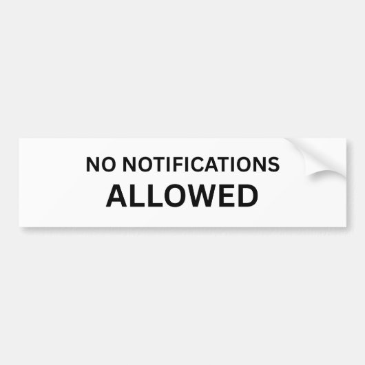 No Notifications Allowed Minimalist Technical Bumpersticker (Voorkant)