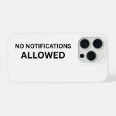 No Notifications Allowed Minimalist Technical iPhone Hoesje (Achterkant horizontaal)