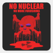NO NUCLEAR 2 VIERKANTE STICKER (Voorkant)
